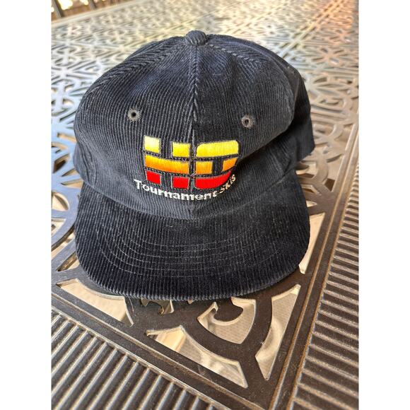 Vintage SAM JUNG HO Tournament Skis Corduroy Black Hat - Picture 6 of 13